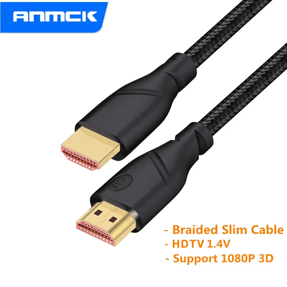 

High Speed HDMI-compatible1.4 Cable Ultra Slim Video Cable Gold Plated Plug 1080P 3D Cord For TV Box Projector Switcher Splitter