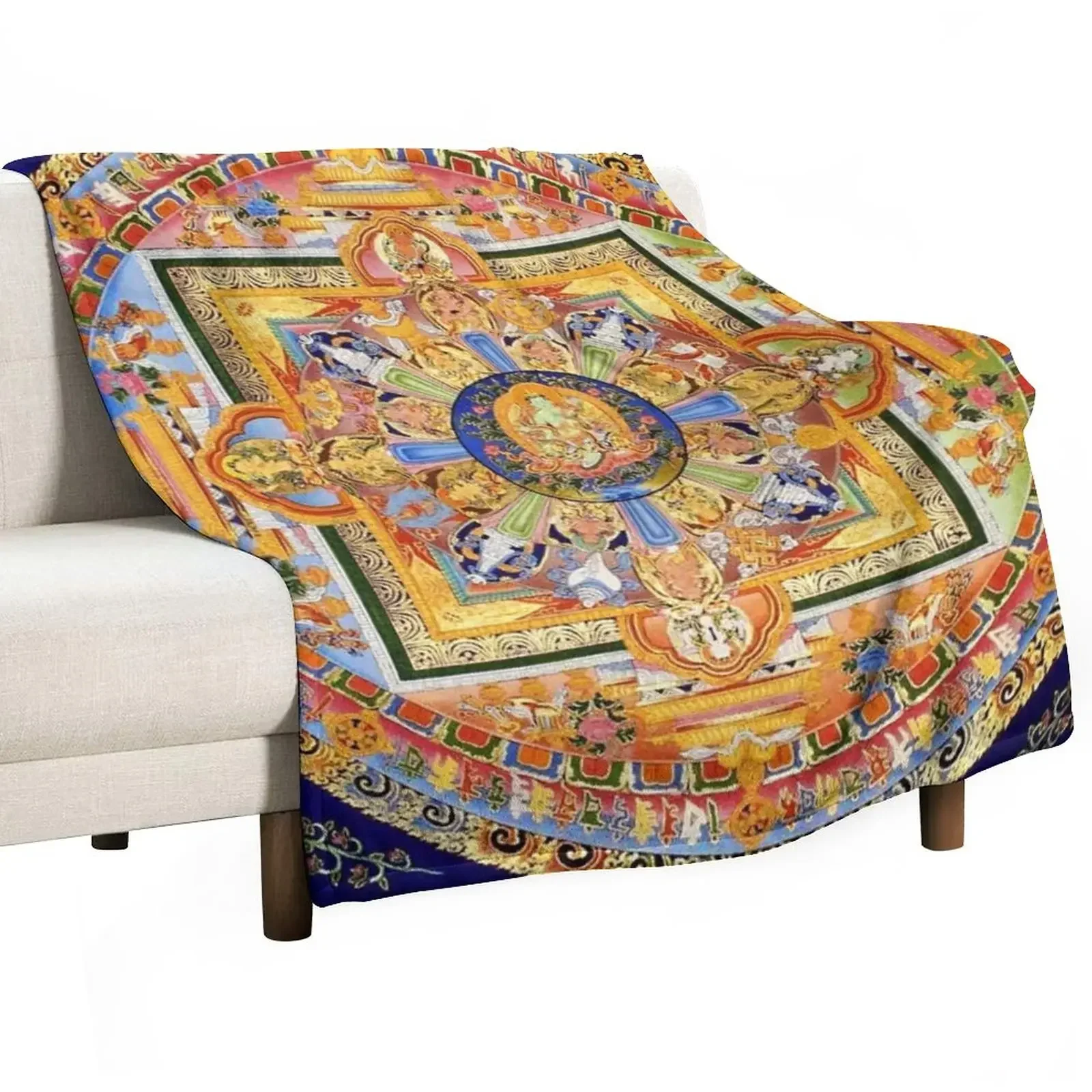 

Buddhist Green Tara Mandala 49 Throw Blanket Weighted funny gift Blankets