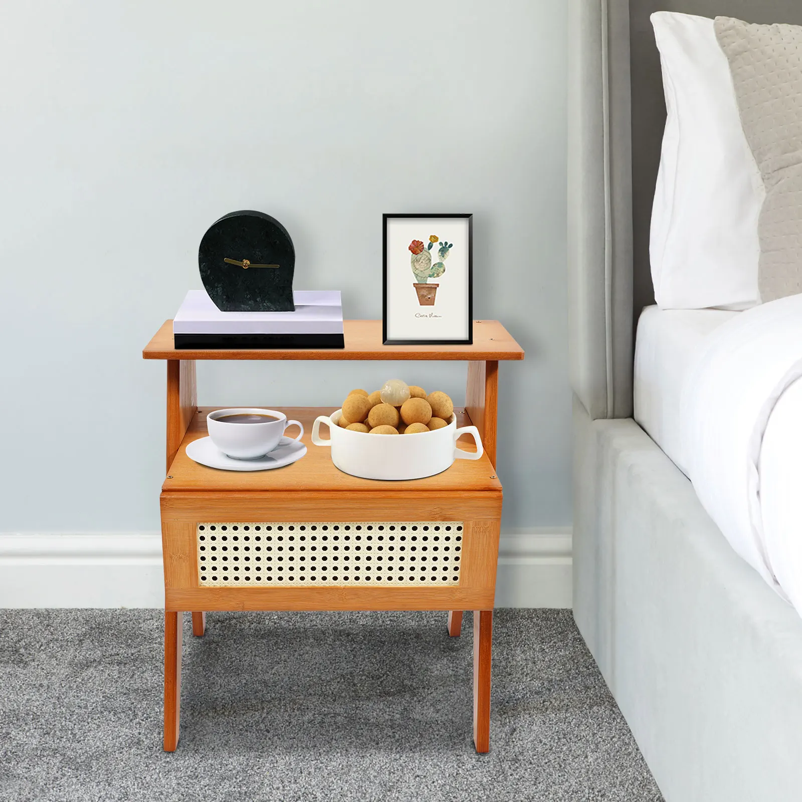 Moderner, exquisiter Nachttisch, Sofa-Beistelltisch, Nachttisch mit Schublade – Detail 10