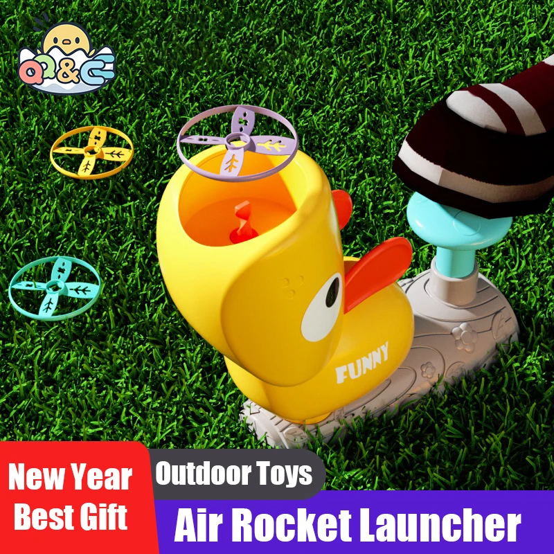 Air Rocket Launcher Outdoor Speelgoed Stijgende Rocket Flying Disc Schotel Voet Launcher Kid Jump Sport Spel Educatief Speelgoed Voor Kinderen