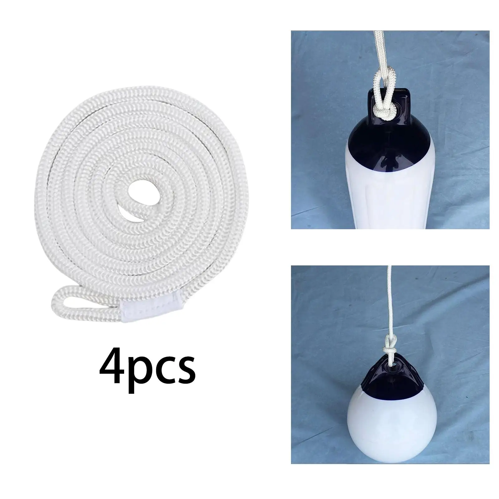 

4PCS Boat Bumper Fender Lines 2m Double Braid Strong Lines for Row Boats Fishing Pontoon Boat fender bumper lines