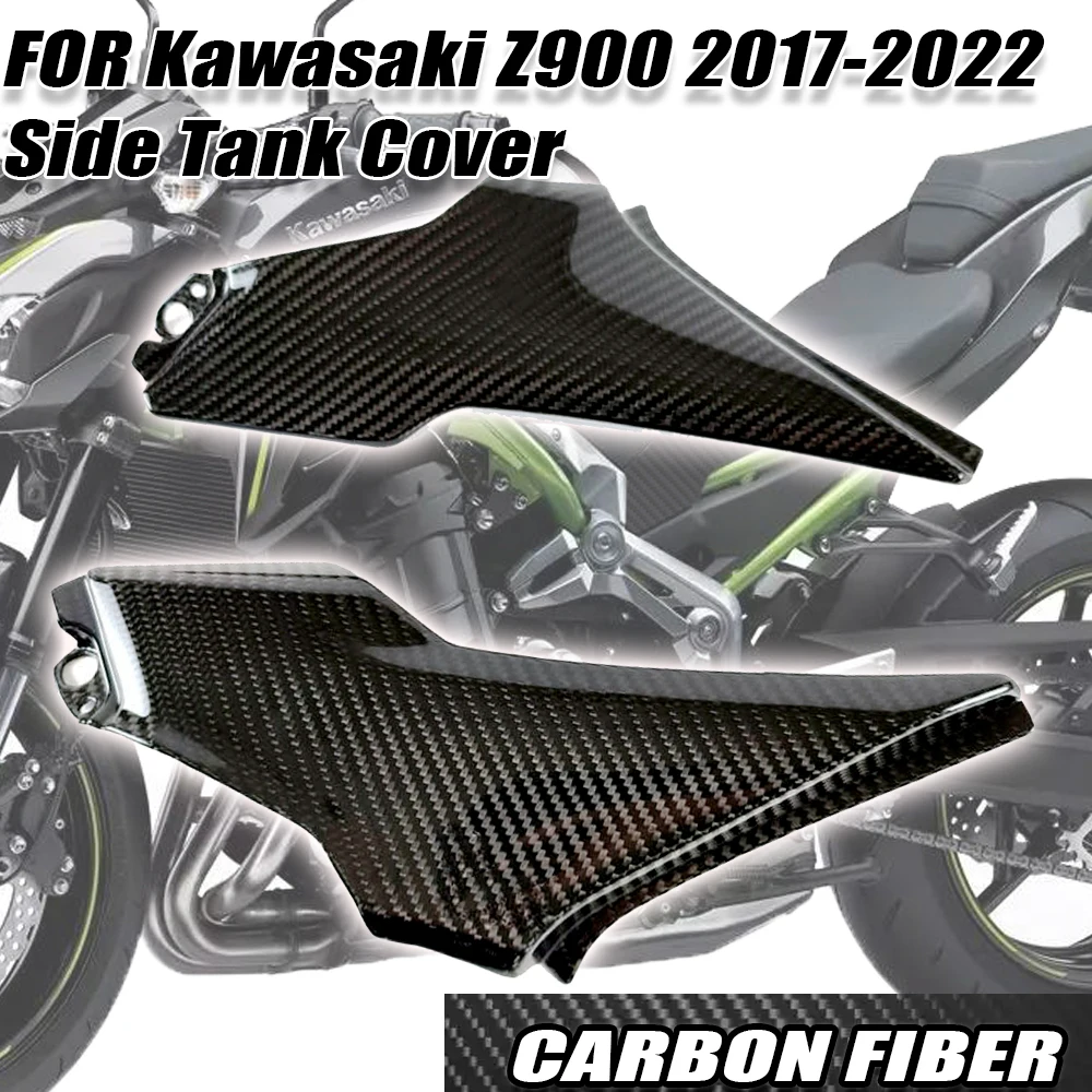 

For Kawasaki Z900 2017 2018 2019 100% Real Carbon Fiber Side Tank Cover Fairing Motorcycle Accessories