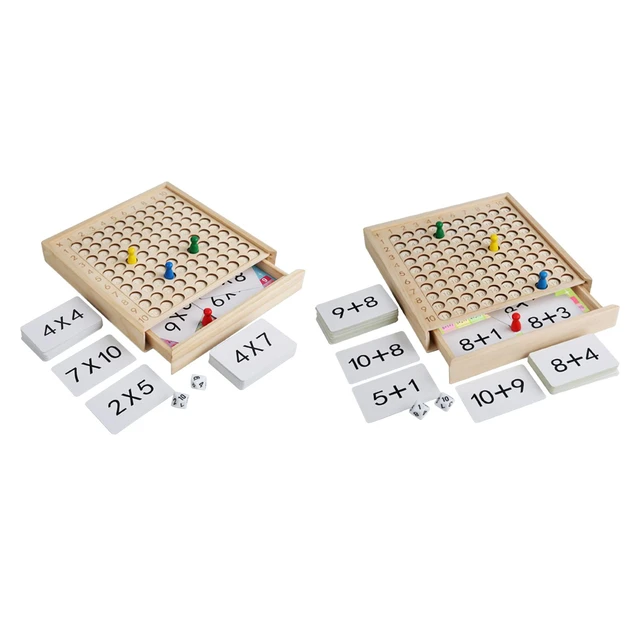 Montessori multiplicação matemática de madeira jogo de tabuleiro crianças  aprendizagem brinquedos educativos contando centenas placa de pensamento  interativo jogo - AliExpress