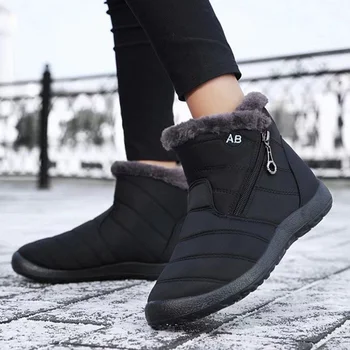 Women's shoes Solid-color warm mid-calf cotton boots women's Winter shoes Cotton boots cheap shoes clearance free shipping 1