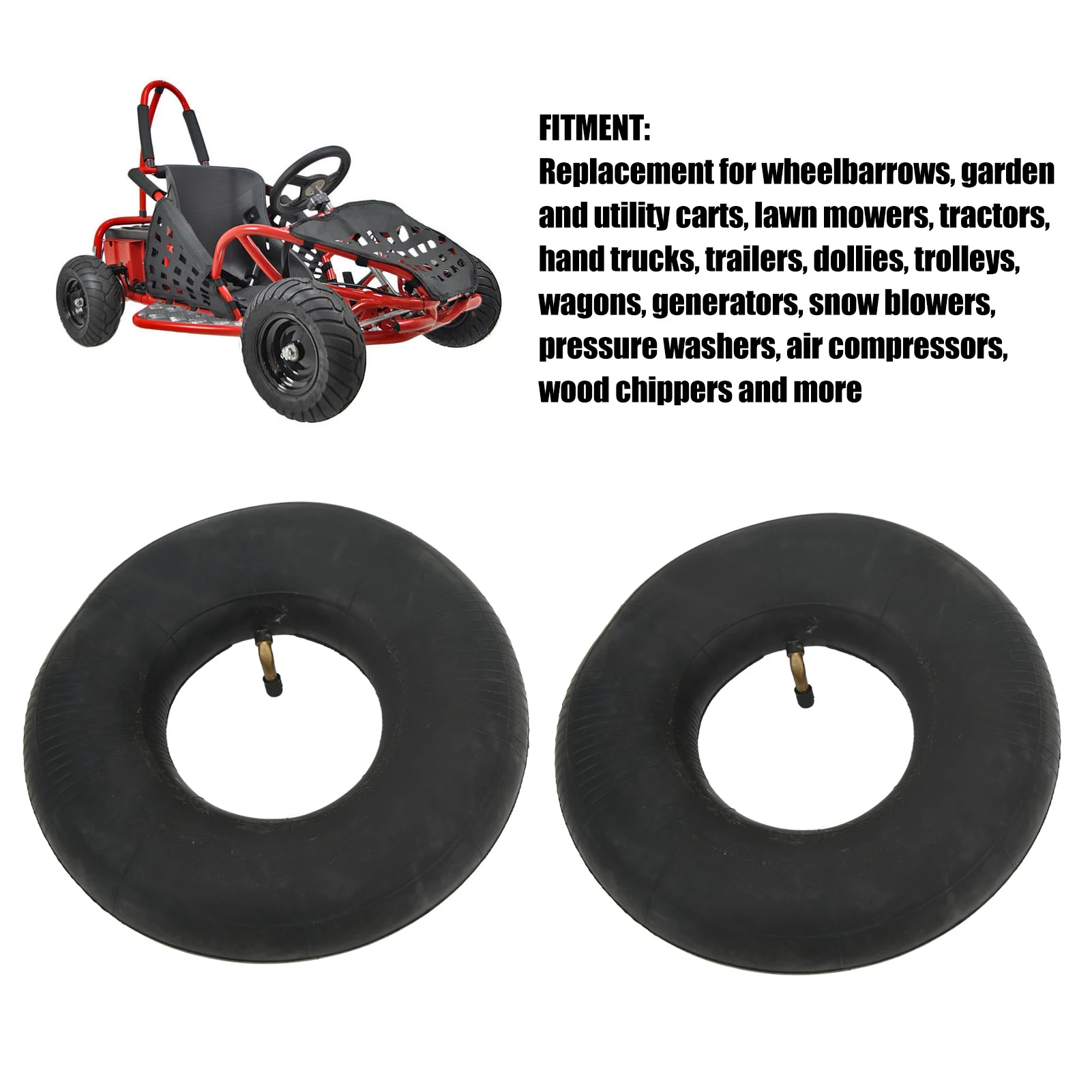 【4.10/3.50-4】Tire Inner Tube with TR87 Bend Valve-for 4 Inch Mini ATV, Heavy Duty Rubber Construction