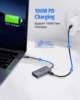 Forida USB C HUB 4 in 1 Ports Dongle with USB 3.0 5Gbps 4K HDMI VGA 100W PD Charging Adapter For MacBook Laptop PC 2