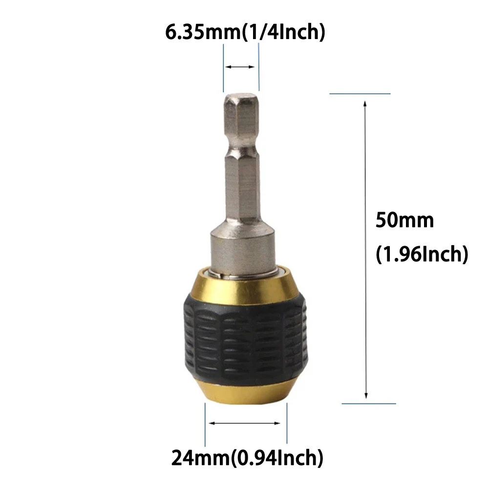 50mm 1/4 In Hex Handle Quick Coupling Drill Bit Depth Magnetic Screwdriver Bit Quick Change Adapter Converter