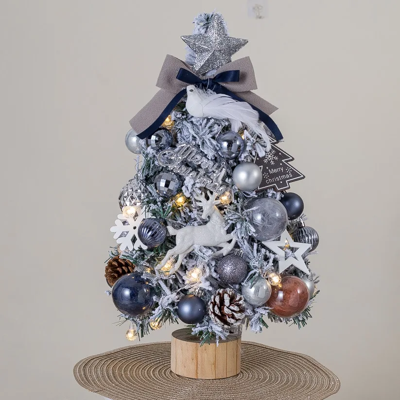 

Настольная синяя Рождественская елка, праздничное украшение, искусственная сосна, Мини Рождественская елка, рождественские подарки, праздничное искусственное дерево, 45 см