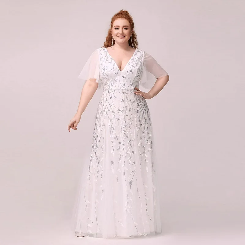 ICCLEK Gala Dresses Woman Formal Occasion Dresses Vestidos De Festa Plus Size Fat Fancy Women\'s Bright Dress
