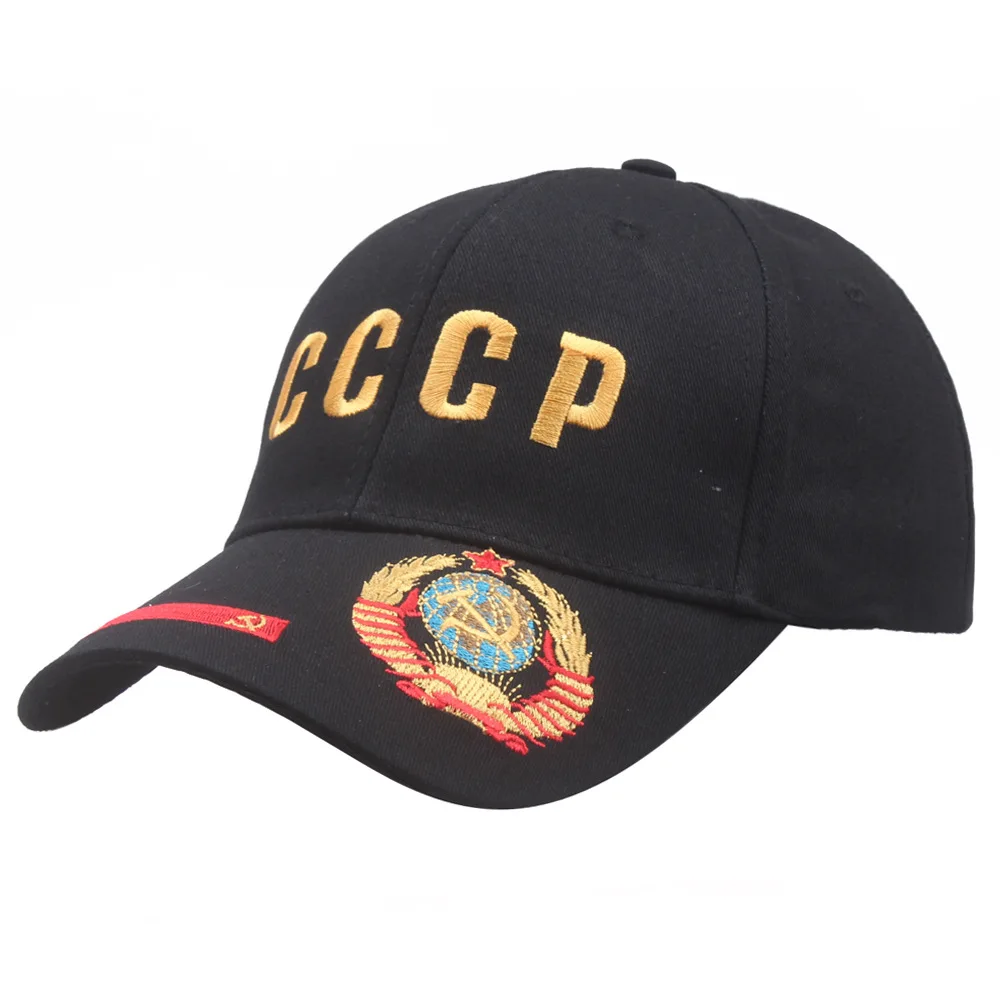 New CCCP USSR National Emblem Style Baseball Cap Unisex Black Red Cotton Snapback Cap With Embroidery High Quality Hats Garros