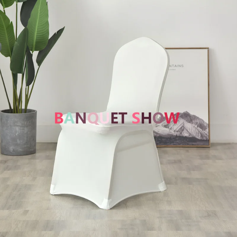 Send Together Ivory Color Spandex Chair Cover With Heart Buckle Lycra Chair Band Sash Bow For Banquet Wedding Event Decoration