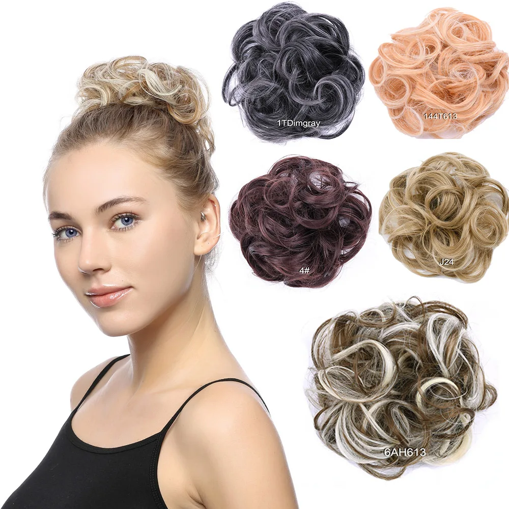 Zolin 합성 곱슬 지저분한 롤빵 머리 Scrunchie Chignon 도넛 탄성 로프 고무 밴드 헤어 롤빵 패드 Updos Ha..