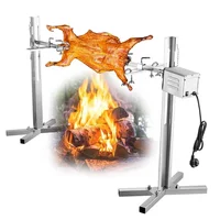 Portable Tripod Lamb Pig Rotating Spit BBQ Grill Rotisserie Kit with Motor Outdoor Bbq Camping Kits outdoor Rotisserie 1