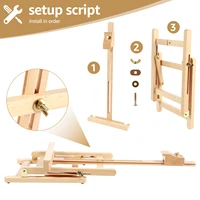 Desktop Art Easel Foldable Tabletop Easel Stand Height and Angle Adjustable Wooden Small Easel for Classroom Outdoor Sketching 6