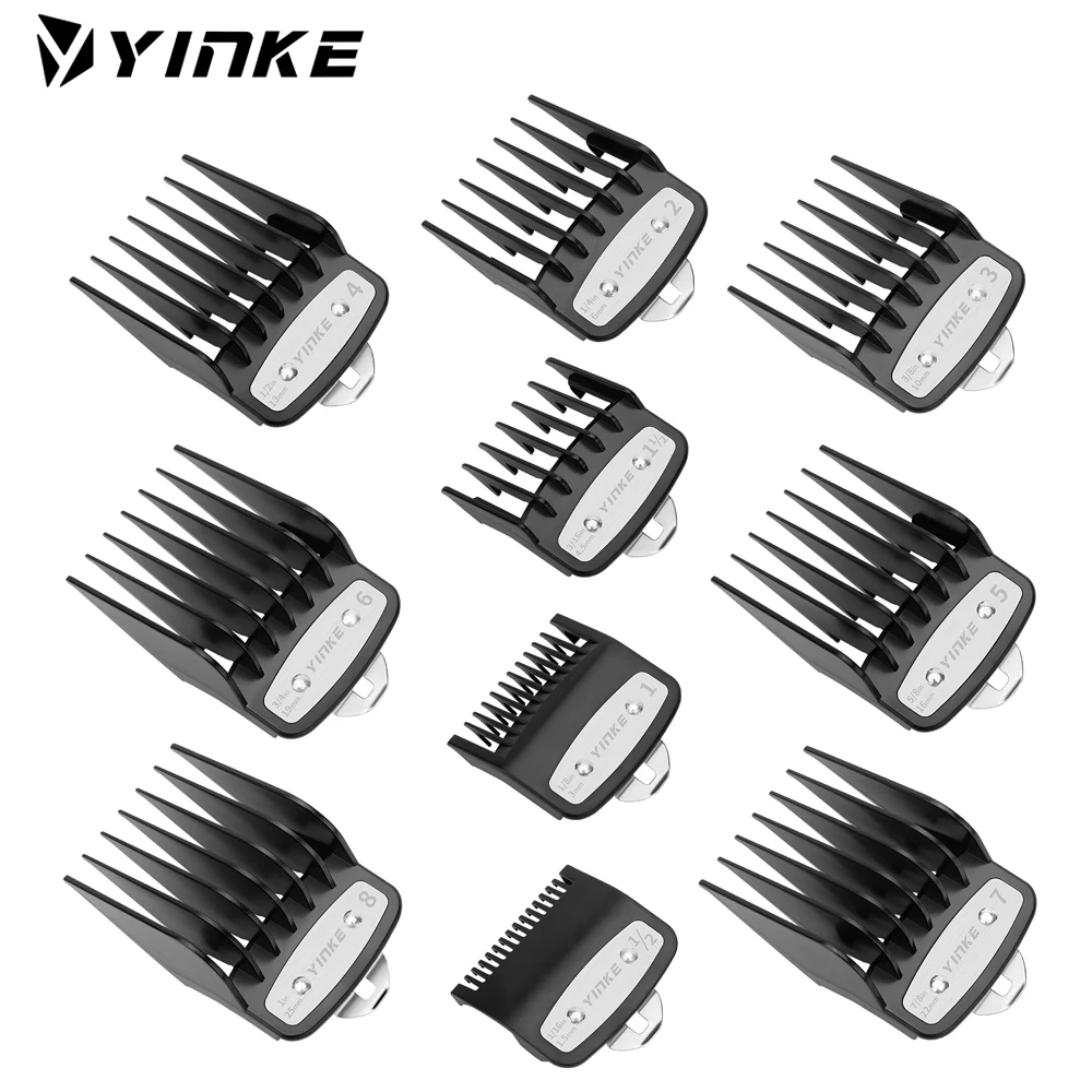 Yinke Clipper Guards Guide Di Taglio Premium Per Wahl Con Clip In Metallo #3171-500 - 1/8 "A 1"-Adatto A Tutti I Tagliacapelli Wahl Full Size