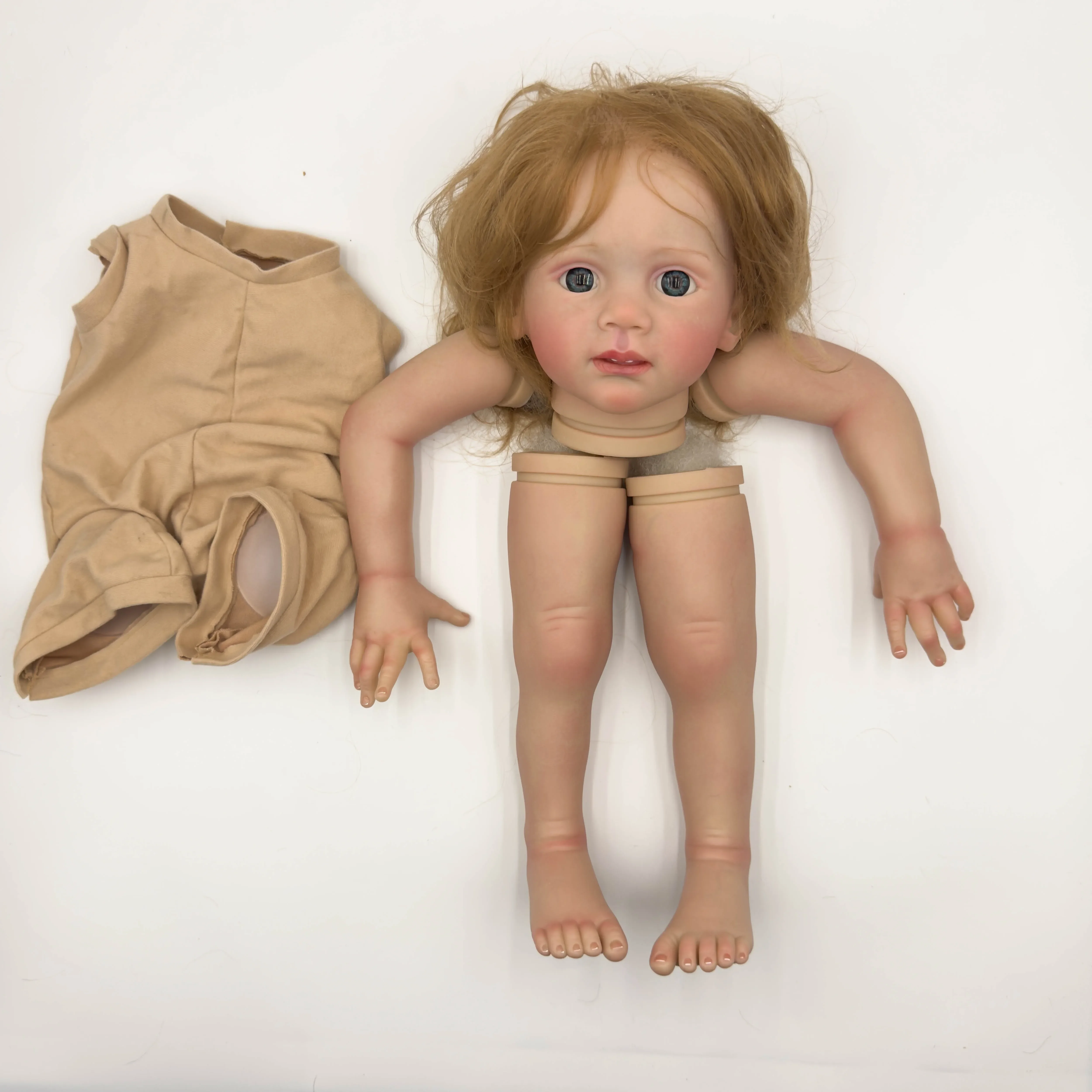NPK 프릿지 살아있는 것 같은 미완성 인형 키트, DIY 장난감 인형 부품, 손으로 뿌리 뽑은 머리카락, 24 인치