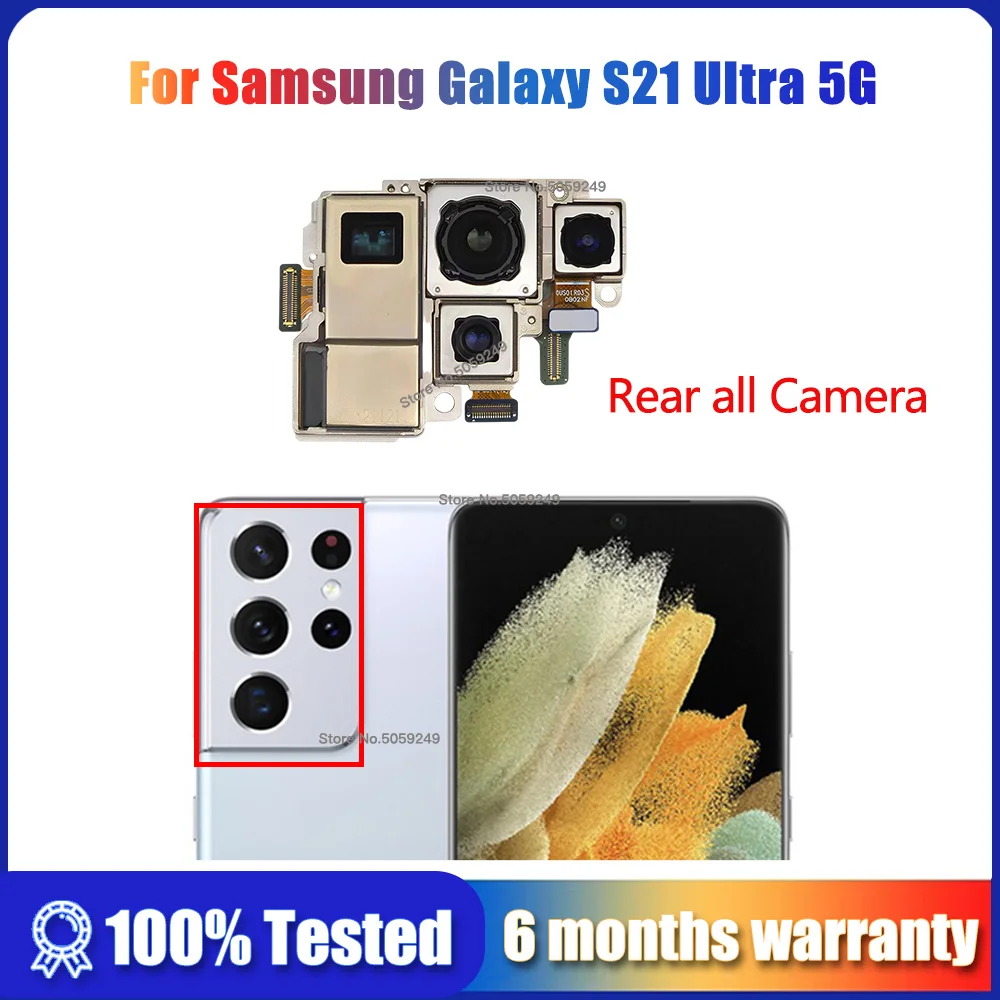 삼성 갤럭시 S21 울트라 5G G998B G998U용 후면 전면 카메라, 전면 셀카 후면 카메라 모듈, elephoto 딥트 워드 메인 카메라