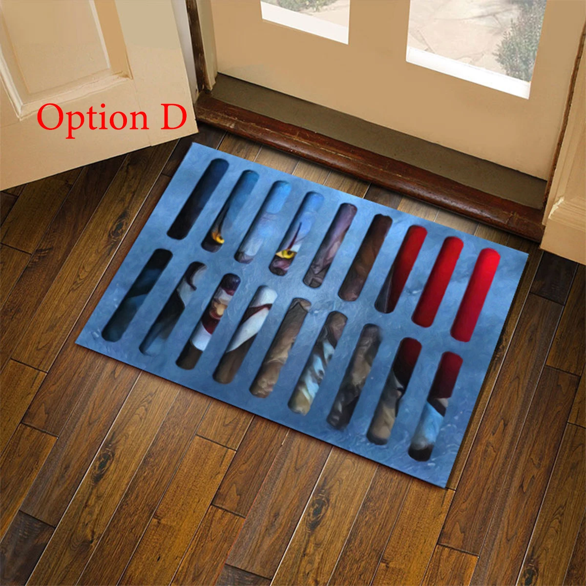 3D Clown Carpet Illusion Doormat Horror Movie Clown Atmosphere Porch Decor Carpet for Indoor Outdoor