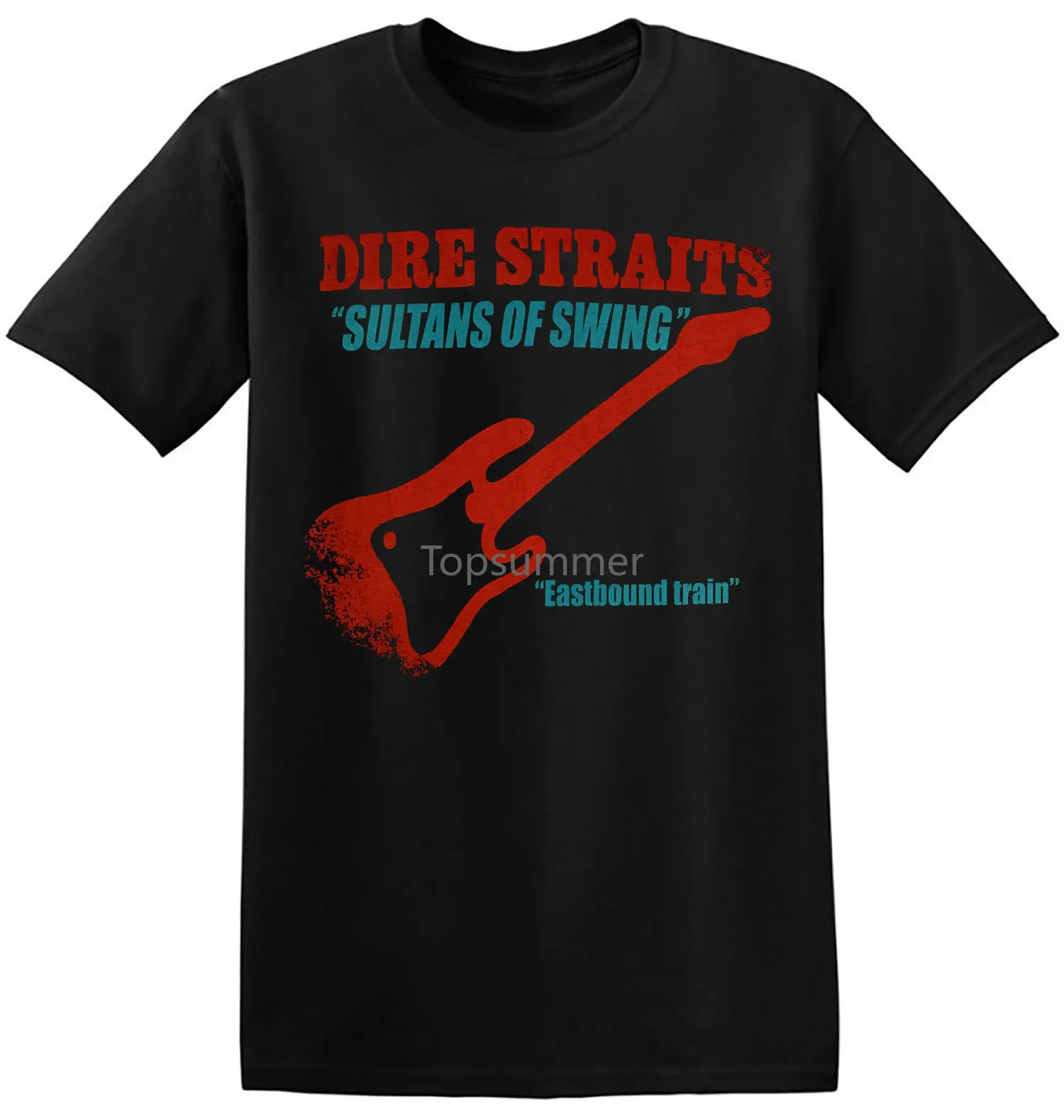 

Dire Straits T Shirt Cool Old Rock Band Tee Shirt Black Vintage Classic 1-A-076 Print T-Shirts Men