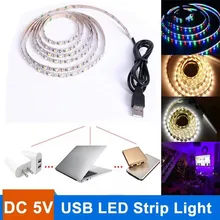 

LED Strip Light RGB 2835 Flexible Lamp Tape Diode USB Cable 3 Key Control DC5V 1M 2M 3M 4M 5M Desk Screen TV Background Lighting