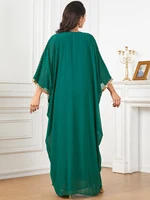 Eid Muslim Party Dress for Women Abaya with Inner Dress 2 Piece Set Jalabiya Ramadan Abayas Robe Caftan Vestidos Largos 2024 4