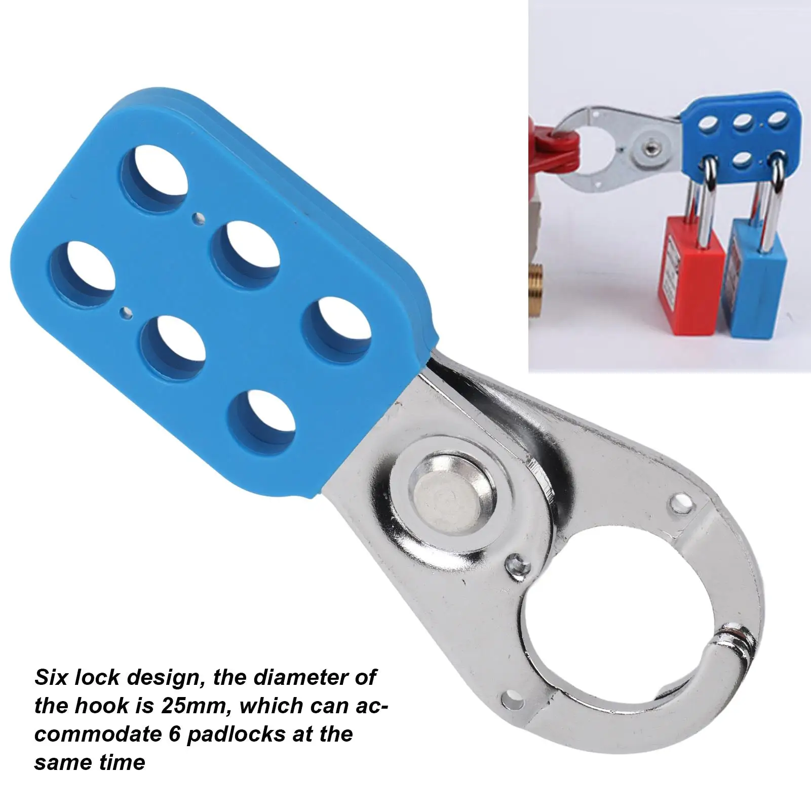 High Security Safety Hasp Lock with 6 Holes-Durable Anti-Rust Lockout Tagout Solution for home and Industry