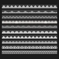 Mix Four Pieces Transparent Lace Sticker Pack Lace Pattern Scrapbooking Decorative Stickers Lace Aesthetic Stickers - Image 4