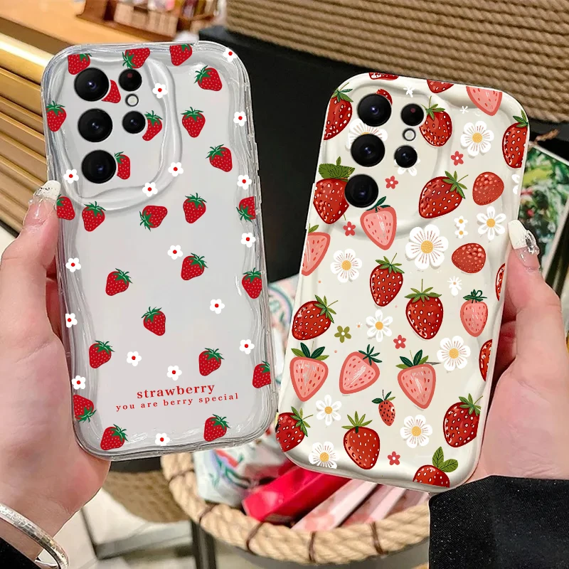 Silicone Strawberry Shell Phone Case