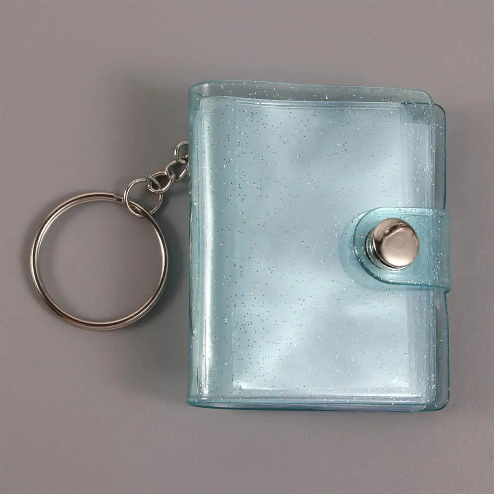 Photography Transparent 1 Inch 16 Pockets Card Stock Photos Holder Keychain Binders Albums Photo Card Holder Mini Photo Album