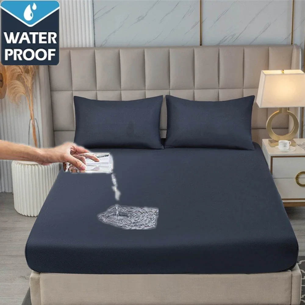 Waterproof Mattress Covers Protector Adjustable Bed Fitted Sheets with Elastic Band Single Double King Size 100/150/180x200 1