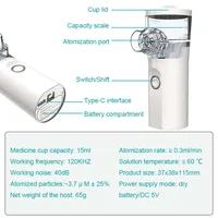 Machine nébuliseur à mailles portative pour enfant adulte avec USB, meilleur nébuliseur médical Portable pour inhalateur d'asthme, pulvérisation ultrasonique 3