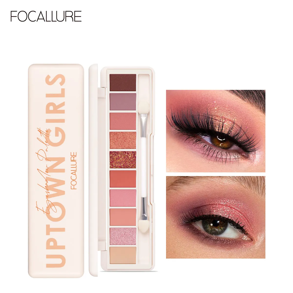 FOCALLURE 10 Color Eyeshadow Palette Long Lasting Colorful Eye Shadows