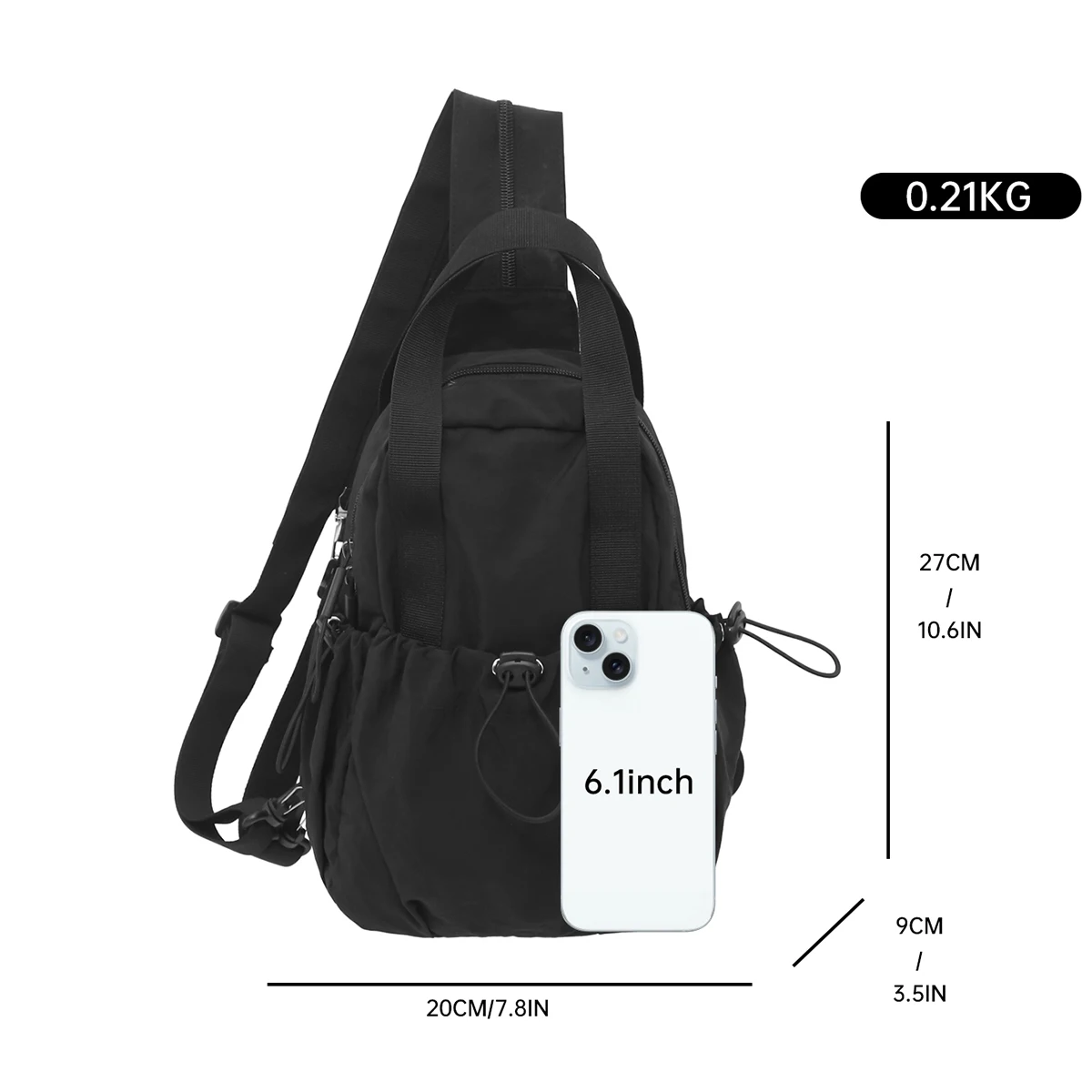New Women's Multifunctional Backpack, Casual Solid Color School Bag, Girl's Fashionable Shoulder Bag, Travel Chest Bag, Crossbod