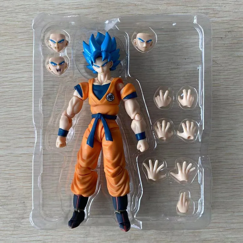 Compre SHF Dragon Ball Z Super Saiyan Goku Figure Blue Hair PVC Toys 15cm  barato — frete grátis, avaliações reais com fotos — Joom