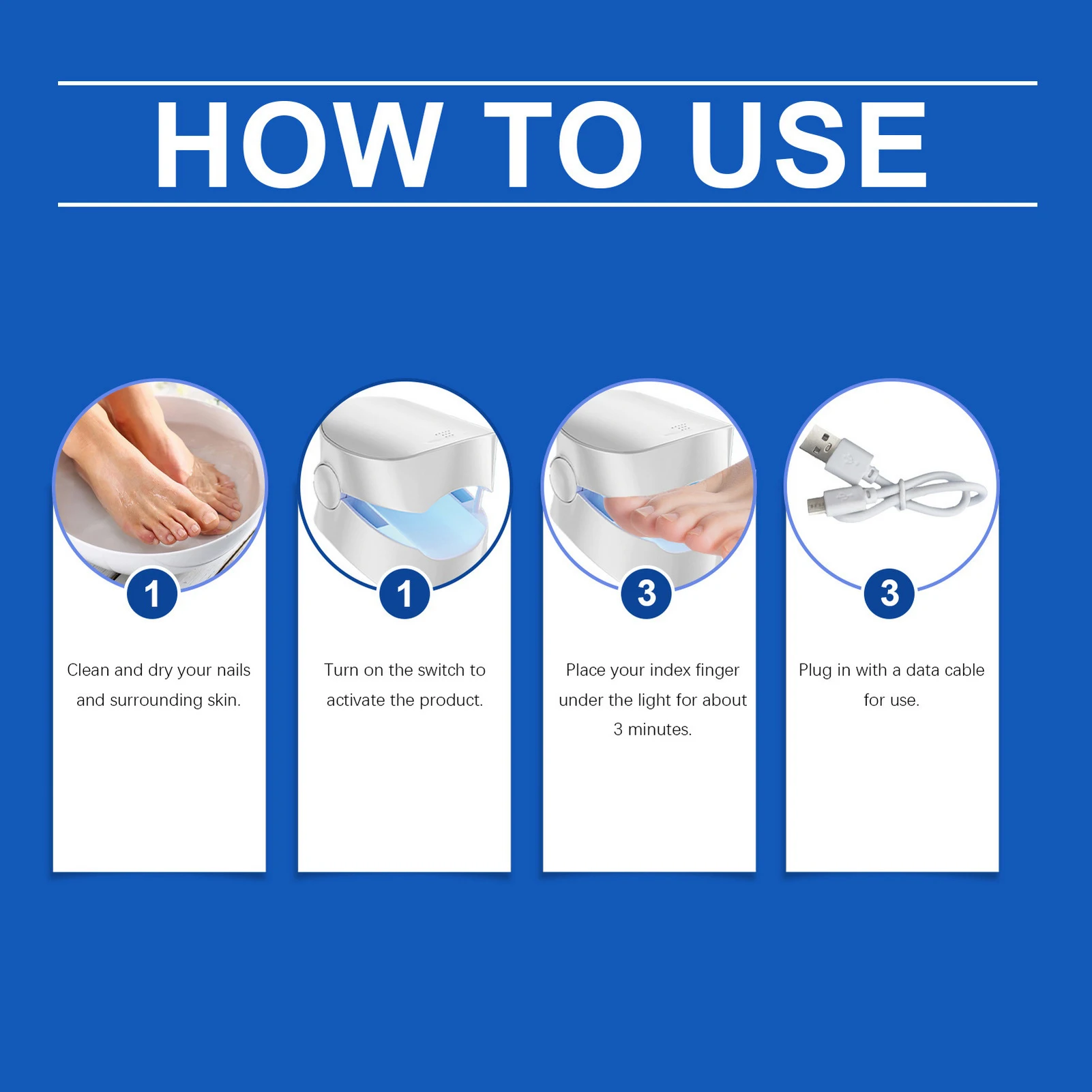 Foot Nail Fungus Remover Device Rechargeable Nail Fungus Cleaning Light Device Thick Toenails Fingernails