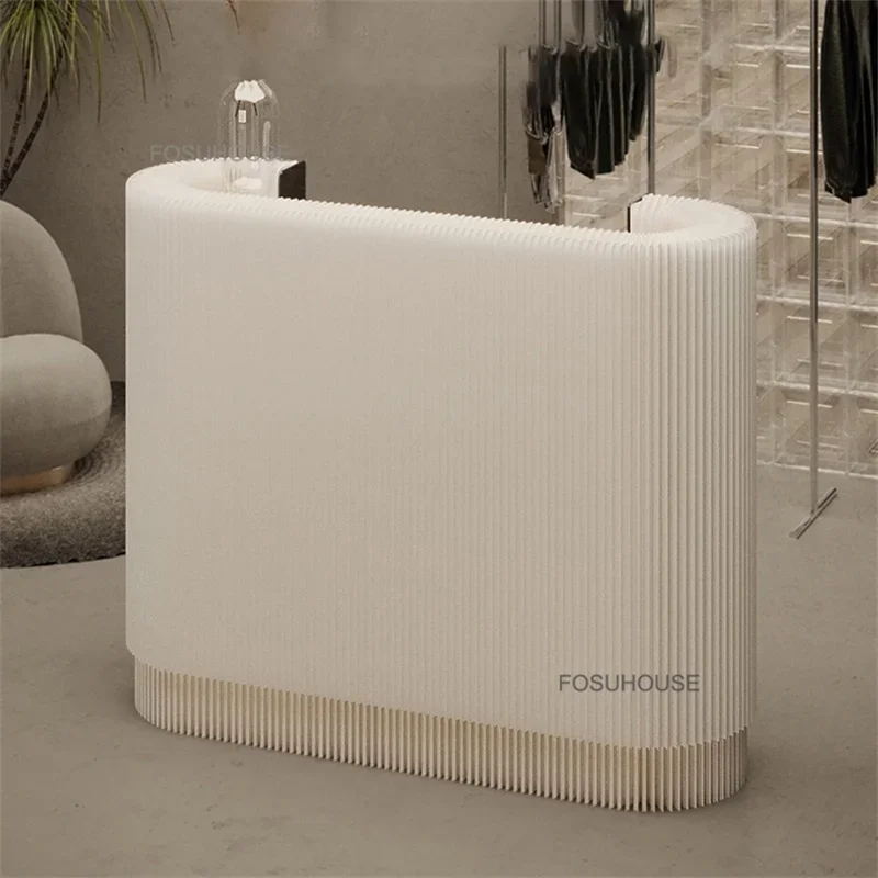 Creative Reception Desk Shopping Mall Exhibition Mobile Reception Desks Shop Simple Counter Clothing Store Front Desks Cashier