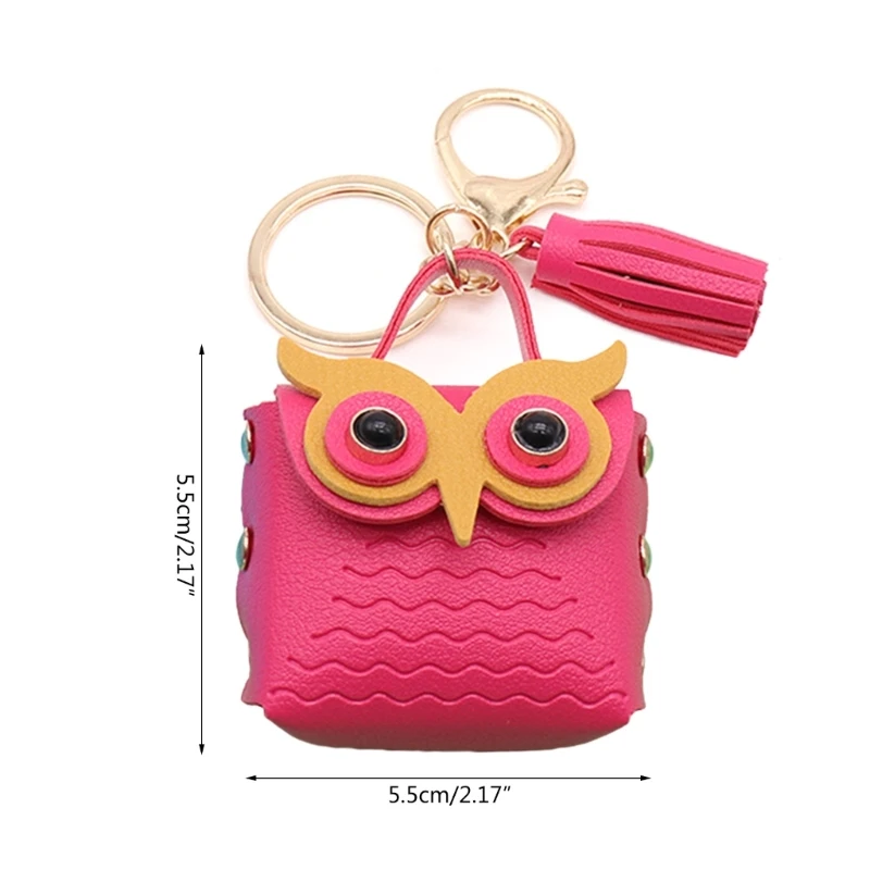 Porte-monnaie en forme hibou, porte-clés en cuir, pendentif, étui pour clés voiture avec pince à homard, accessoires pour