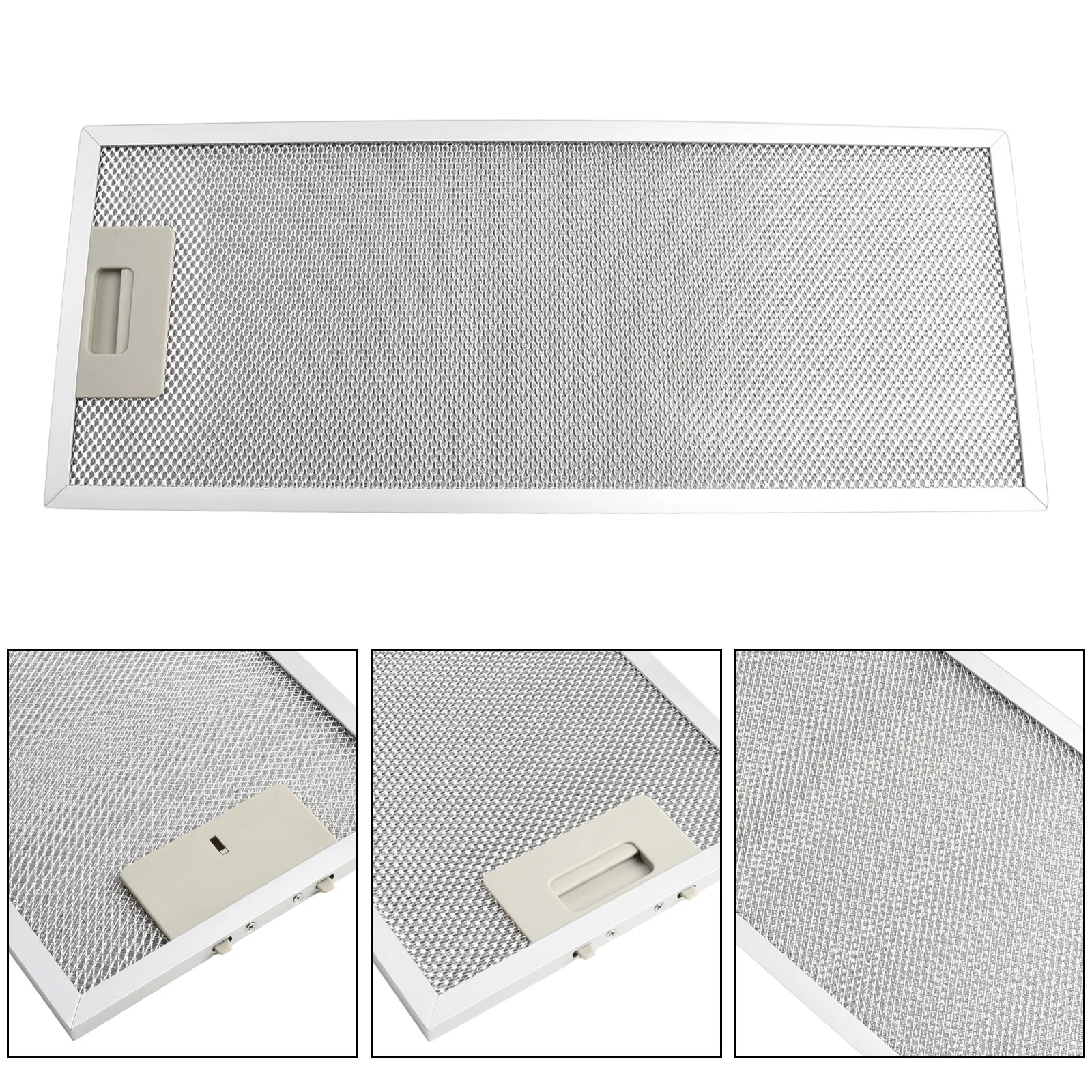 Description Picture 3 of itemSilver Cooker Hood Filters Metal Mesh Extractor Vent Filter 192x470x9mm Metal Grease Filters For Range Hoods Kitchen Product