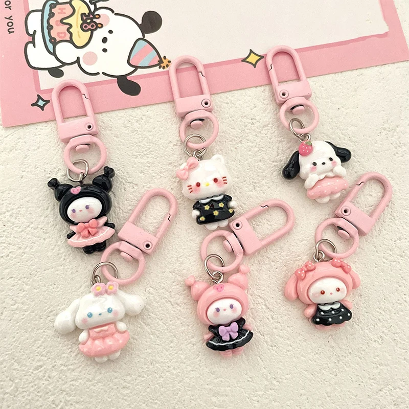 

Брелок Sanrio милый Kawaii Мультфильм Kuromi Hello Kitty Cinnamoroll автомобильный брелок Подвеска школьный рюкзак украшение подарки для друзей