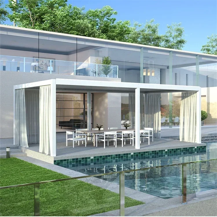 Top Retrattile In Alluminio Fornitore Impermeabile Pergola Feritoie Terrazza Louvre Tetto Giardino Pergola Auto Pergola Alluminio