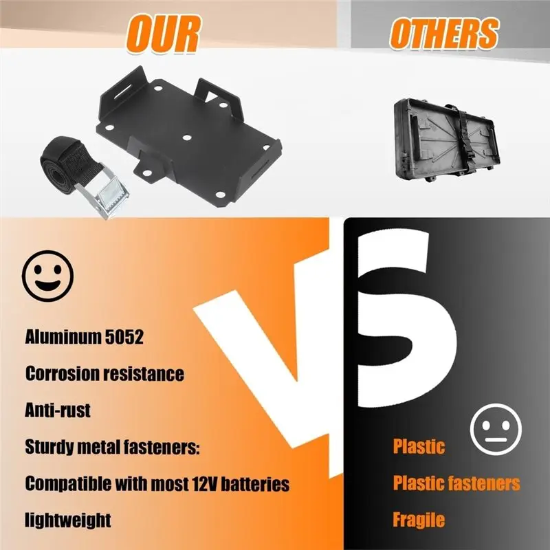 1 Confezione di Supporti per Batterie Piccole, Adatti per Batterie 12V-6V/6AH 7AH 8AH 9AH 12AH 15AH, con Cinghia di Fissaggio Regolabile - immagine 4