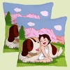 Heidi Peter And Grandpa Alps Goat Mountain Pillow Covers Cartoon Sofa Decorative Home Double-sided Printing Short Plush Cute 4
