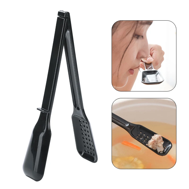 

3 In 1 Spoon Long Handle Food Tongs Home Kitchen For Serving Steak Frying Salad Multifunctional Lightweight Cooking Tool