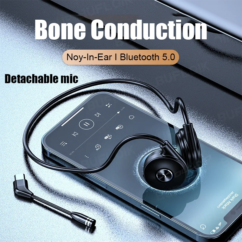 

Bone Conduction Wireless Headphones IPX5 Waterproof Earphone Bluetooth Headsets Stereo Earbuds With Microphone For Sport Running
