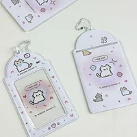 1pcs Keychain Stationery ID Card Cover Bag Pendant Card Holder Cartoon Card Protective Sleeve 2