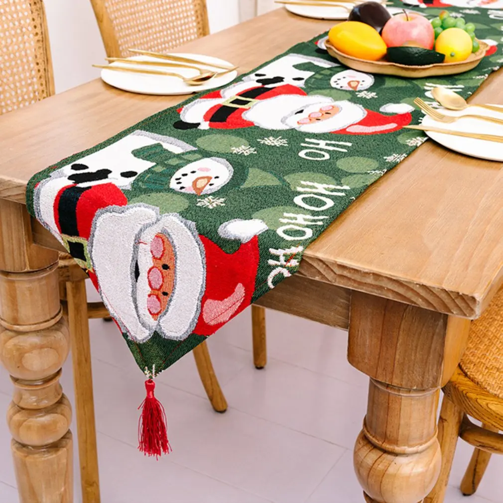 

Merry Christmas Waterproof Elegant Table Tablecloths Cloth Snowman Snowflake Santa Claus Garden Picnic Mat Desk Protecter