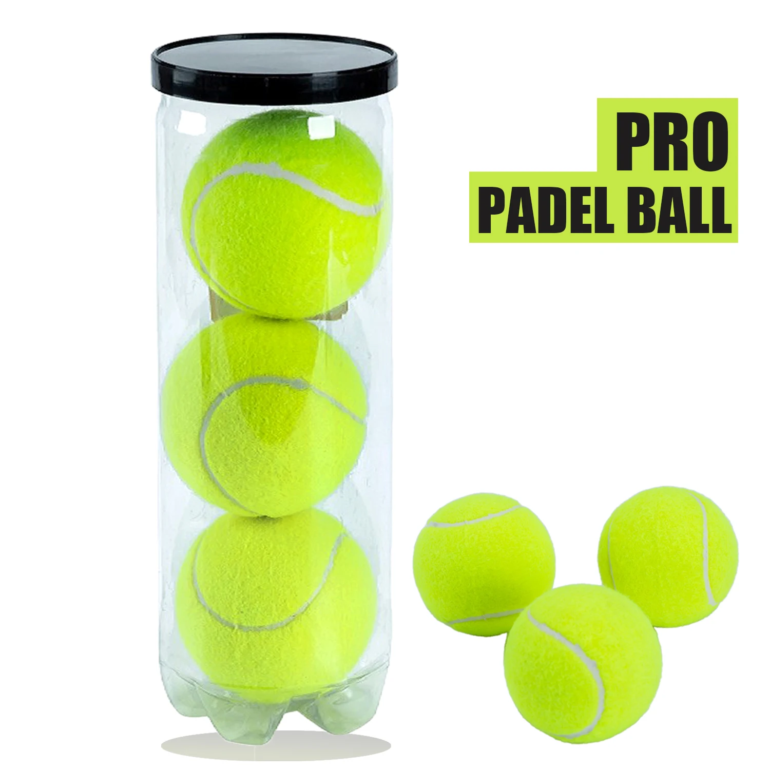 ProPadelBall3BallsExtraDutyFeltPressurizedGreenTennisBalls