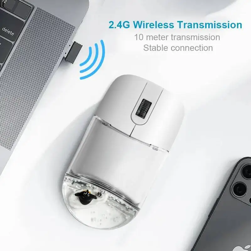 뜨거운 판매 귀여운 해양 생물 크리 에이 티브 마우스 2.4G 무선 광학 오피스 마우스 노트북 저소음 디자인 편안한 터치
