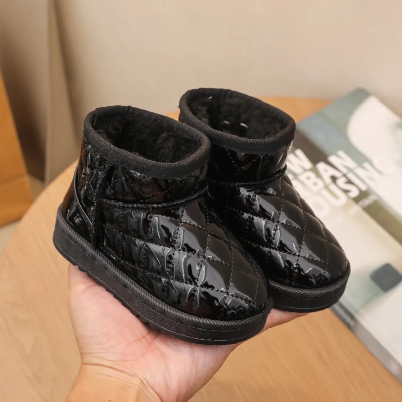 Black Cotton Winter Boots for Kids