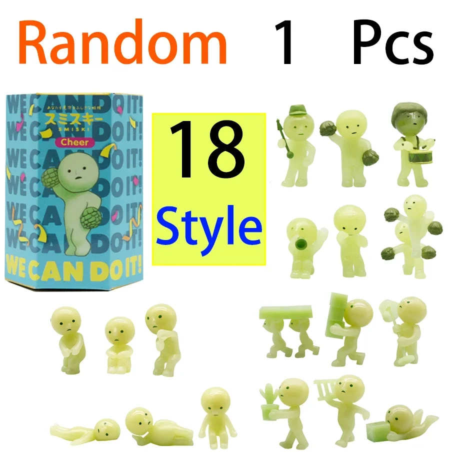 18Style Smiski Collect Blind Box Sonny Angel Series Cute Noctilucent Green Cartoon Action Character Doll Model Toy Christma gi